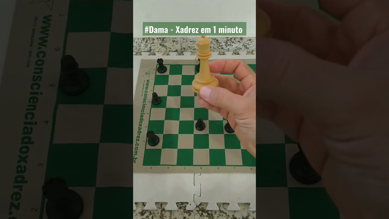 Dama ou Rainha - movimento e captura - xadrez em um minuto 